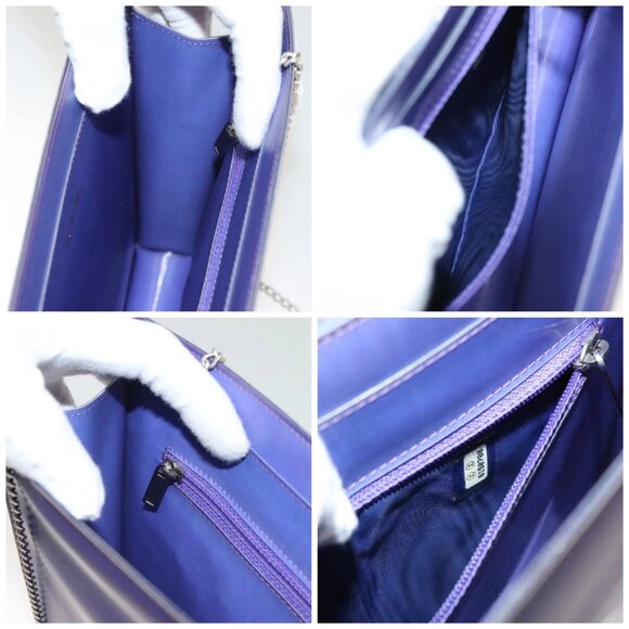 CHANEL Hologram Chain Shoulder Bag Vinyl Purple CC Auth 128454V - Picture 15 of 16